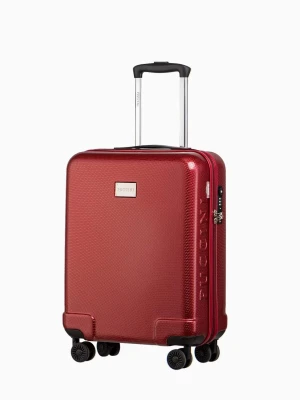 Czerwona twarda walizka kabinowa o strukturze plastra miodu Puccini