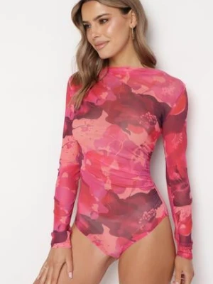 Czerwone Body Siateczkowe z Abstrakcyjnym Wzorem Tamrinesa retro & icone