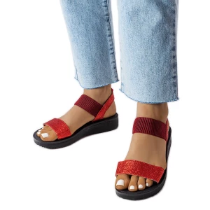 Czerwone brokatowe sandały Amathousa Inna marka