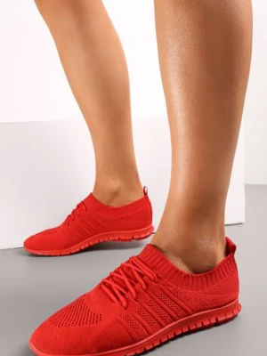 Czerwone Buty Sportowe Sznurowane przed Kostkę Nillie