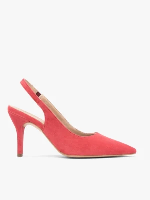 Czerwone czółenka bez pięty slingback Ryłko