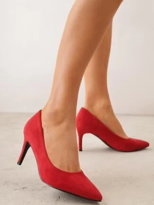Czerwone Czółenka VICES na Szpilce ze Skórzaną Wkładką Urillienne