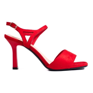 Czerwone damskie sandały na szpilce Sergio Leone