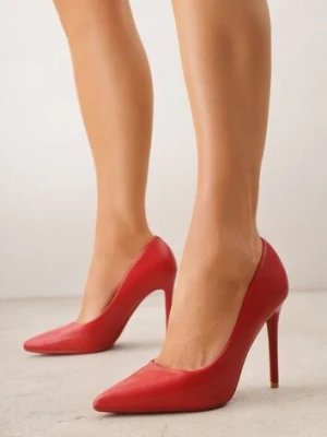 Czerwone Gładkie Szpilki VICES w Klasycznym Stylu Temilis