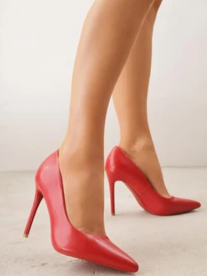 Czerwone Klasyczne Szpilki VICES o Gładkim Wykończeniu Selimya