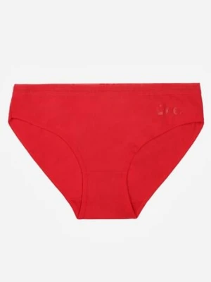 Czerwone Majtki Figi z Bawełny z Napisem Love Adririn