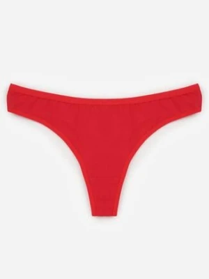 Czerwone Majtki Typu Stringi z Bawełną Asoia han
