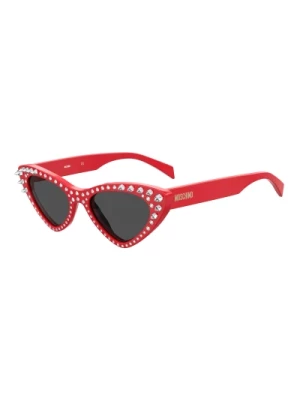 Czerwone Okulary Przeciwsłoneczne z Soczewkami IR Moschino