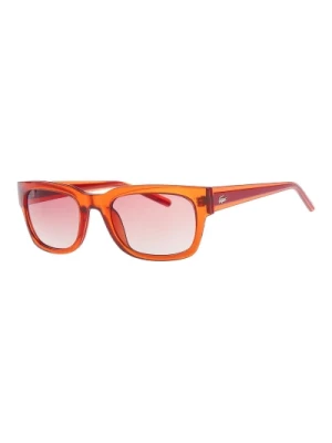 Czerwone prostokątne okulary przeciwsłoneczne dla kobiet Lacoste