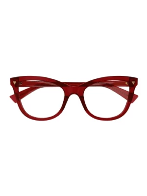 Czerwone Przezroczyste Okulary Kocie Oczy dla Kobiet Bottega Veneta