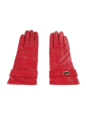 Czerwone Rękawiczki z Lambskina Cavalli Class