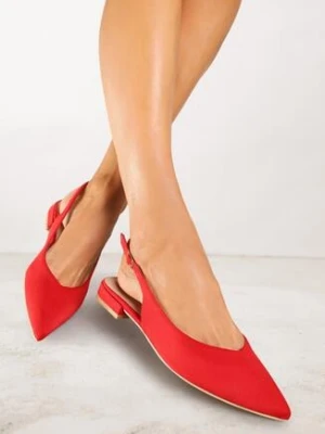 Czerwone Sandały Vices ze Skórzaną Wkładką i Noskiem w Szpic Anniles