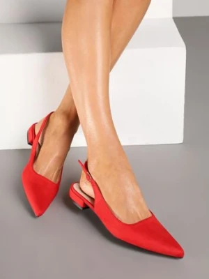 Czerwone Sandały z Ekozamszu ze Szpiczastym Noskiem Terevelis