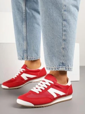 Czerwone Sneakersy Ozdobione Geometrycznym Wzorem Teroti renda