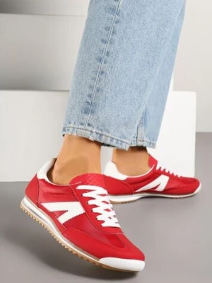Czerwone Sneakersy z Geometrycznym Wzorem Zoloti renda
