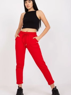 Czerwone spodnie dresowe basic z kieszeniami BASIC FEEL GOOD