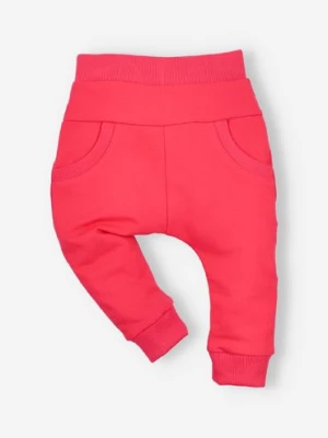 Czerwone spodnie niemowlęce z bawełny organicznej dla dziewczynki NINI