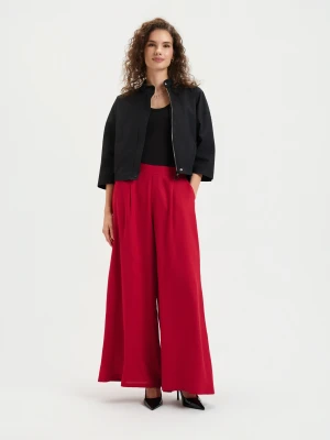 Czerwone spodnie z wiskozy Top Secret