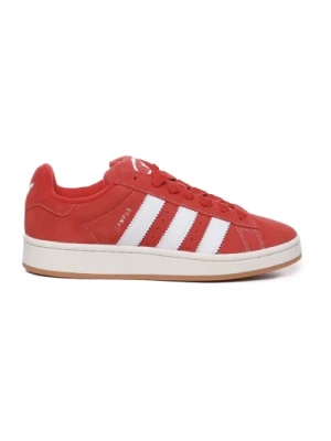 Czerwone Zamszowe Sneakersy z Logo Adidas Originals