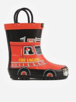 Czerwono-Czarne Kalosze z Funkcjonalnymi Rączkami i Bajkowym Nadrukiem Adrealee wink