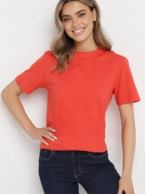 Czerwony Bawełniany T-shirt o Luźnym Kroju z Krótkim Rękawem Adalria glo-story