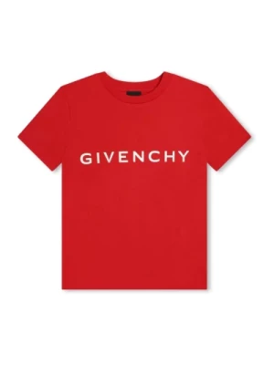 Czerwony Bawełniany T-shirt z Nadrukiem Logo Givenchy