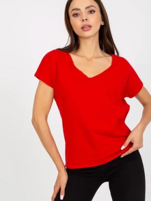 Czerwony
damski t-shirt basic z bawełny BASIC FEEL GOOD
