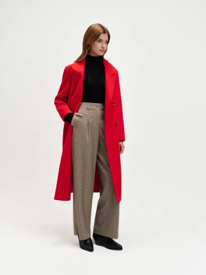 Czerwony dwurzędowy płaszcz Top Secret