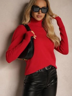 Czerwony Golf Sweter o Dopasowanym Kroju z Kaszmirem Zairith tandem