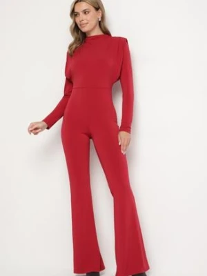 Czerwony Koktajlowy Kombinezon Ozdobiony Wycięciem na Plecach Sewiel allyson