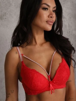 Czerwony Koronkowy Biustonosz Ozdobiony Kokardą Falzedia love magnolia