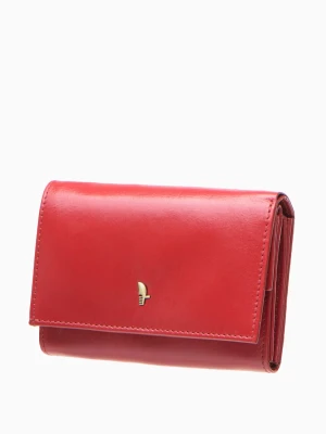 Czerwony mały skórzany portfel damski  Puccini