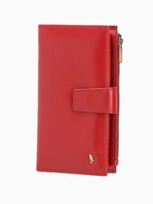 Czerwony portfel damski ze skóry naturalnej Puccini