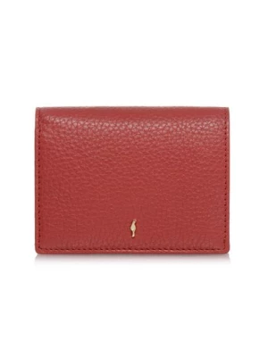 Czerwony skórzany portfel damski z ochroną RFID OCHNIK