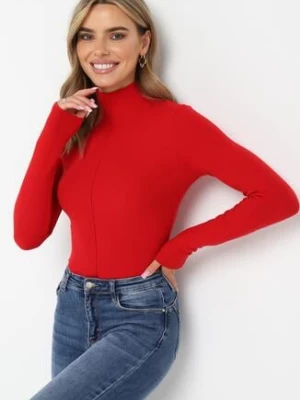 Czerwony Sweter Golf o Dopasowanym Kroju Ryler by swan