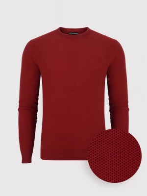 Czerwony sweter męski z okrągłym dekoltem Pako Lorente