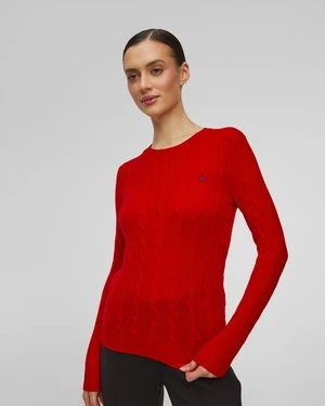 Czerwony sweter wełniany damski Polo Ralph Lauren