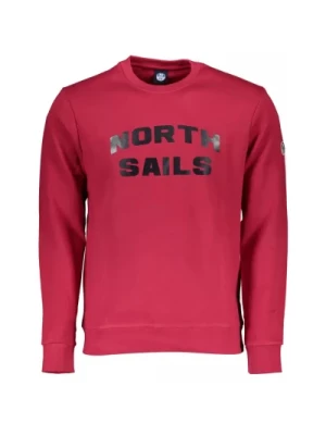 Czerwony Sweter z Długim Rękawem i Nadrukiem Logo North Sails