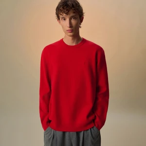 Czerwony sweter z okrągłym dekoltem House