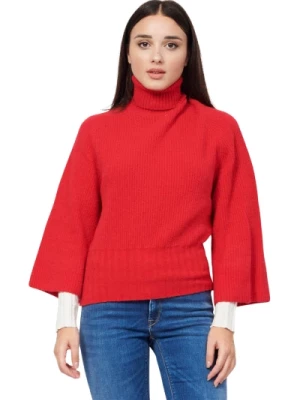 Czerwony Sweter z Rozszerzanymi Rękawami od Emporio Armani Emporio Armani EA7