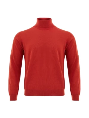 Czerwony Sweter Z Włókna Merino, Klasyczny Ferrante