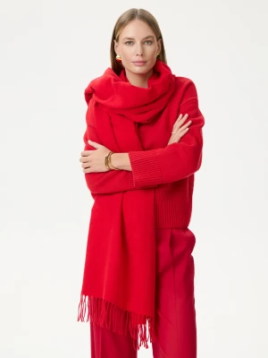 Czerwony szal z wełną i dodatkiem kaszmiru TARANKO