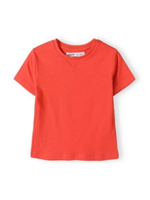 Czerwony t-shirt bawełniany basic dla niemowlaka Minoti