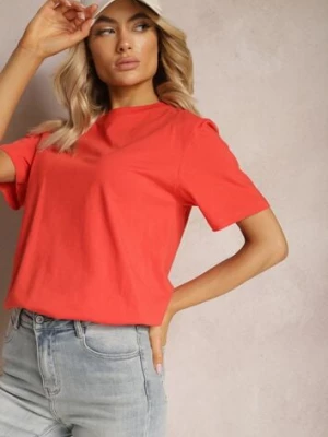 Czerwony T-shirt z Bawełny o Krótkim Luźnym Fasonie Ilakara glo-story