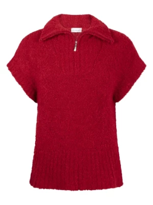 Czerwony Teddy Vest | Efekt Boucle Jane Lushka