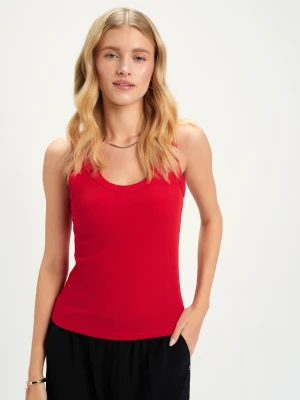 Czerwony top na ramiączkach Top Secret