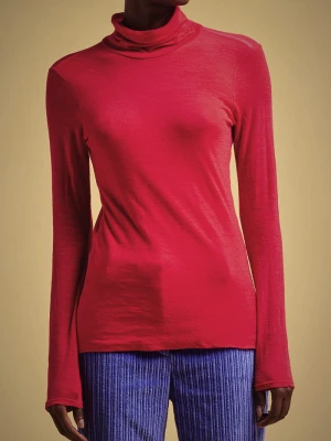 CZERWONY WEŁNIANY GOLF LIVIANA CONTI