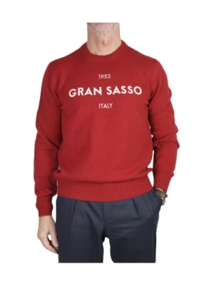 Czerwony Wełniany Sweter Geelong z Logo Gran Sasso