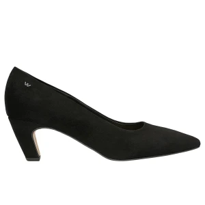 Czarne welurowe czółenka damskie na grubym obcasie 35172-61 Wojas