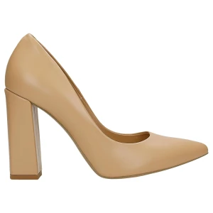 Beżowe skórzane czółenka na wysokim slupku 35039-53 Wojas